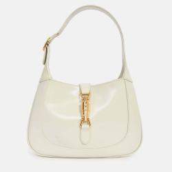 Pre Owned Gucci Cream Smooth Leather Jackie 1961 Small Shoulder Bag with Strap