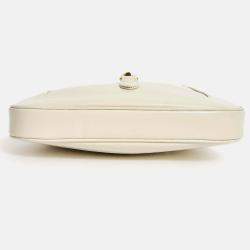 Pre Owned Gucci Cream Smooth Leather Jackie 1961 Small Shoulder Bag with Strap