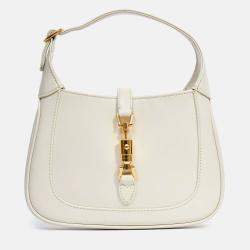 مملوكة مسبقًا Gucci Cream Leather Jackie 1961 Mini Horsebit Bag