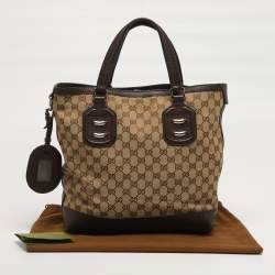 مملوكة مسبقًا Gucci Techno Brown/Beige GG Canvas and Leather Tote