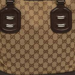 مملوكة مسبقًا Gucci Techno Brown/Beige GG Canvas and Leather Tote