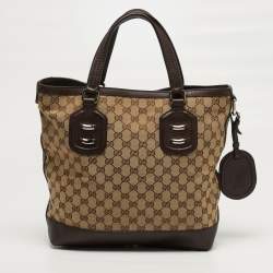 مملوكة مسبقًا Gucci Techno Brown/Beige GG Canvas and Leather Tote