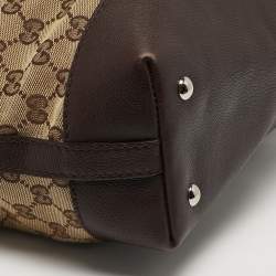 مملوكة مسبقًا Gucci Techno Brown/Beige GG Canvas and Leather Tote
