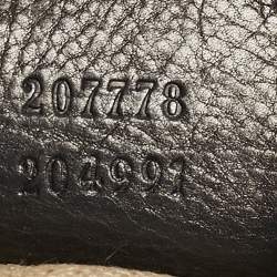 Pre Owned Gucci Embroidered Hysteria Black Leather Hobo