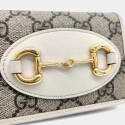 مملوكة مسبقًا محفظة غوتشي بيج بيضاء بي في سي 1955 حدوة قابلة للطي