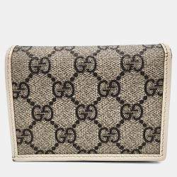 مملوكة مسبقًا محفظة غوتشي بيج بيضاء بي في سي 1955 حدوة قابلة للطي