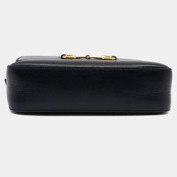 Pre Owned Gucci Black Leather 1955 Horsebit Small Crossbody Bag