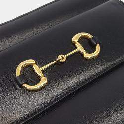 Pre Owned Gucci Black Leather 1955 Horsebit Small Crossbody Bag