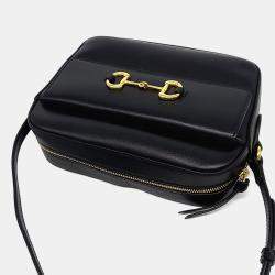 Pre Owned Gucci Black Leather 1955 Horsebit Small Crossbody Bag