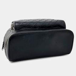 مملوكة مسبقًا حقيبة ظهر غوتشي سيمالين جلد أسود