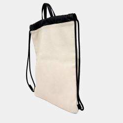 Pre Owned حقيبة ظهر غوتشي جلد أبيض مع رباطات