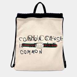 Pre Owned حقيبة ظهر غوتشي جلد أبيض مع رباطات