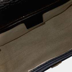 Pre Owned حقيبة يد توتس وكتف غوتشي جلد جي جي أسود مالمونت