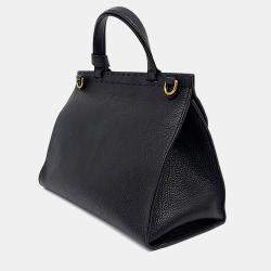 Pre Owned حقيبة يد توتس وكتف غوتشي جلد جي جي أسود مالمونت