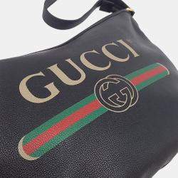 مملوكة مسبقًا Gucci Black Leather Half Moon Hobo Bag