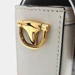 Pre Owned حقيبة غووتشي صغيرة 1955 من البي في سي ولجام الحصان بيج وأبيض