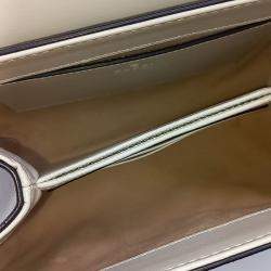 مملوكة مسبقًا Gucci Beige White Coated Canvas and Leather Horsebit 1955 Mini Bag