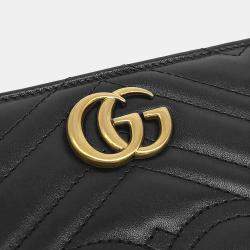 مملوكة مسبقًا حقيبة كلاتش غوتشي مارمونت ماتيلسيه جلد أسود