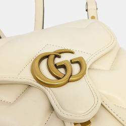 Pre Owned Gucci White Leather Matrasse Backpack