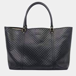 مملوكة مسبقًا Gucci Black Leather Micro Cimaline Shopper Bag
