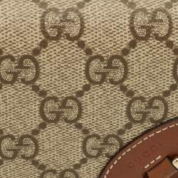 مملوكة مسبقًا Gucci GG Emblem Beige/Brown Supreme Canvas and Leather Bifold Wallet