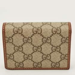 مملوكة مسبقًا Gucci GG Emblem Beige/Brown Supreme Canvas and Leather Bifold Wallet