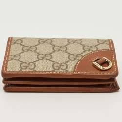 مملوكة مسبقًا Gucci GG Emblem Beige/Brown Supreme Canvas and Leather Bifold Wallet