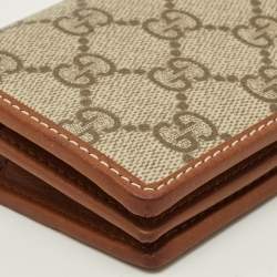 مملوكة مسبقًا Gucci GG Emblem Beige/Brown Supreme Canvas and Leather Bifold Wallet