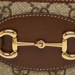 مملوكة مسبقًا Gucci Horsebit 1955 Beige/Brown GG Supreme Canvas and Leather Compact Wallet