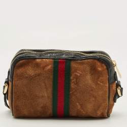 Pre Owned Gucci Ophidia Mini Suede and Leather Camera Crossbody Bag