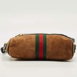 Pre Owned Gucci Ophidia Mini Suede and Leather Camera Crossbody Bag