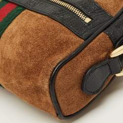 Pre Owned Gucci Ophidia Mini Suede and Leather Camera Crossbody Bag