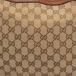 مملوكة مسبقًا Gucci Bella Medium Brown/Beige GG Canvas and Leather Hobo