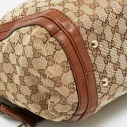 مملوكة مسبقًا Gucci Bella Medium Brown/Beige GG Canvas and Leather Hobo