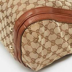 مملوكة مسبقًا Gucci Bella Medium Brown/Beige GG Canvas and Leather Hobo
