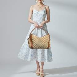 مملوكة مسبقًا Gucci Bella Medium Brown/Beige GG Canvas and Leather Hobo