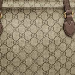 مملوكة مسبقًا Gucci Top Zip Beige GG Supreme Canvas Tote