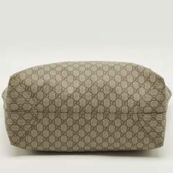 مملوكة مسبقًا Gucci Top Zip Beige GG Supreme Canvas Tote