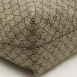 مملوكة مسبقًا Gucci Top Zip Beige GG Supreme Canvas Tote