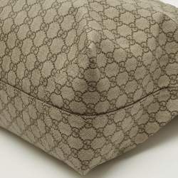 مملوكة مسبقًا Gucci Top Zip Beige GG Supreme Canvas Tote