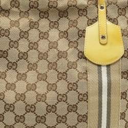 مملوكة مسبقًا Gucci Jolie Yellow/Beige Canvas and Patent Leather Tote