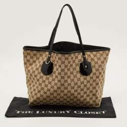 مملوكة مسبقًا Gucci Jolie Black/Beige GG Canvas and Patent Leather Tote