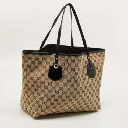 مملوكة مسبقًا Gucci Jolie Black/Beige GG Canvas and Patent Leather Tote