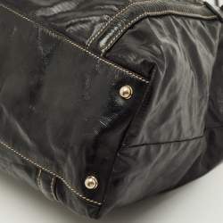 مملوكة مسبقًا حقيبة يد غوتشي دايلوكس بريت متوسطة قماش أسود مغلف وجلد لامع