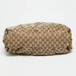 مملوكة مسبقًا Gucci Abbey Large Dark Brown/Beige GG Canvas Tote