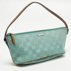 Pre Owned حقيبة غوتشي بوت قماش GG أخضر/بني بوشت