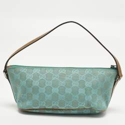 Pre Owned حقيبة غوتشي بوت قماش GG أخضر/بني بوشت