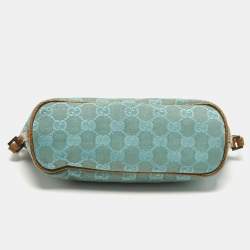 Pre Owned حقيبة غوتشي بوت قماش GG أخضر/بني بوشت