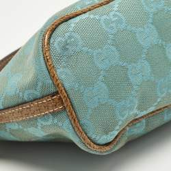 Pre Owned حقيبة غوتشي بوت قماش GG أخضر/بني بوشت