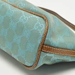 Pre Owned حقيبة غوتشي بوت قماش GG أخضر/بني بوشت